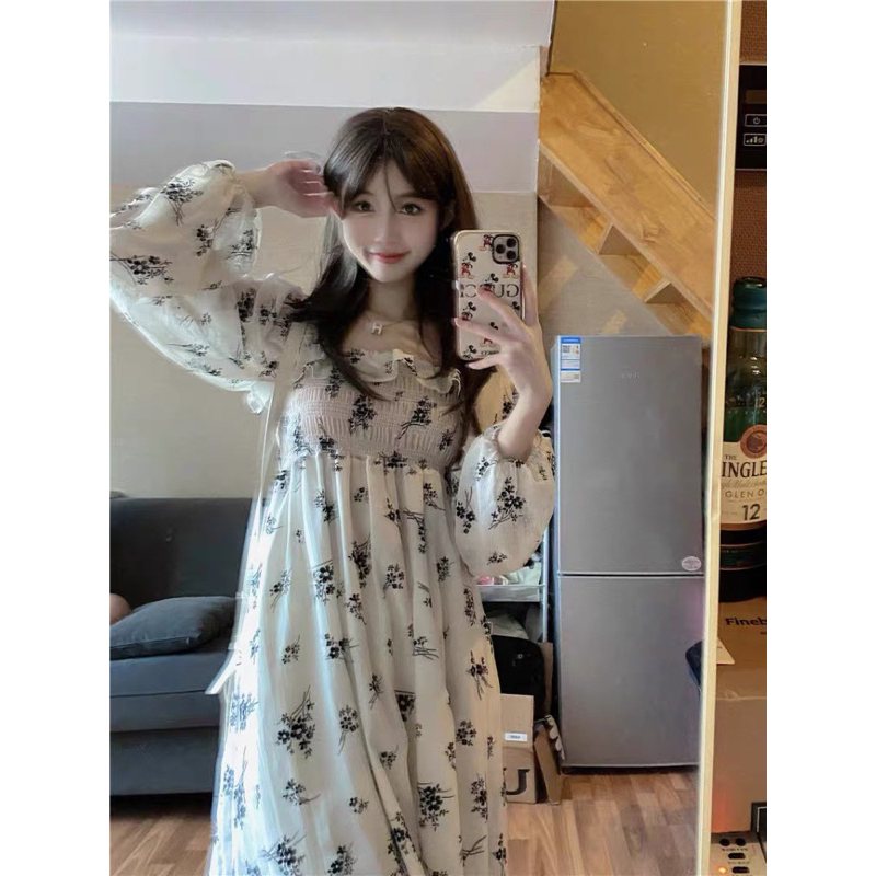 Đầm Babydoll Voan Hoa Nhí Dáng Xoè Dài Taobao Order