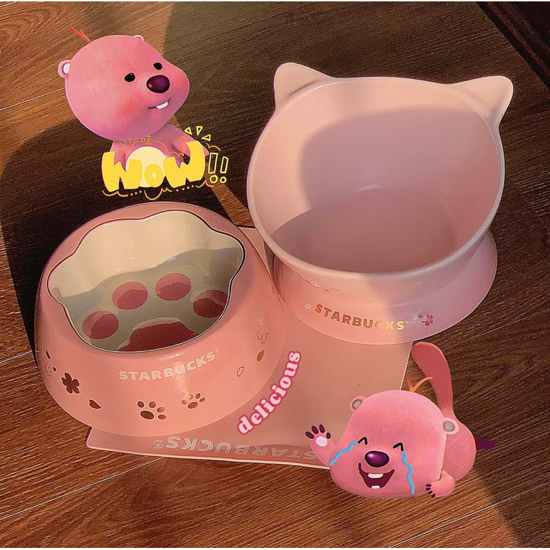 Bát ăn Starbuck cho chó mèo ✨, bát ăn sứ cho chó mèo