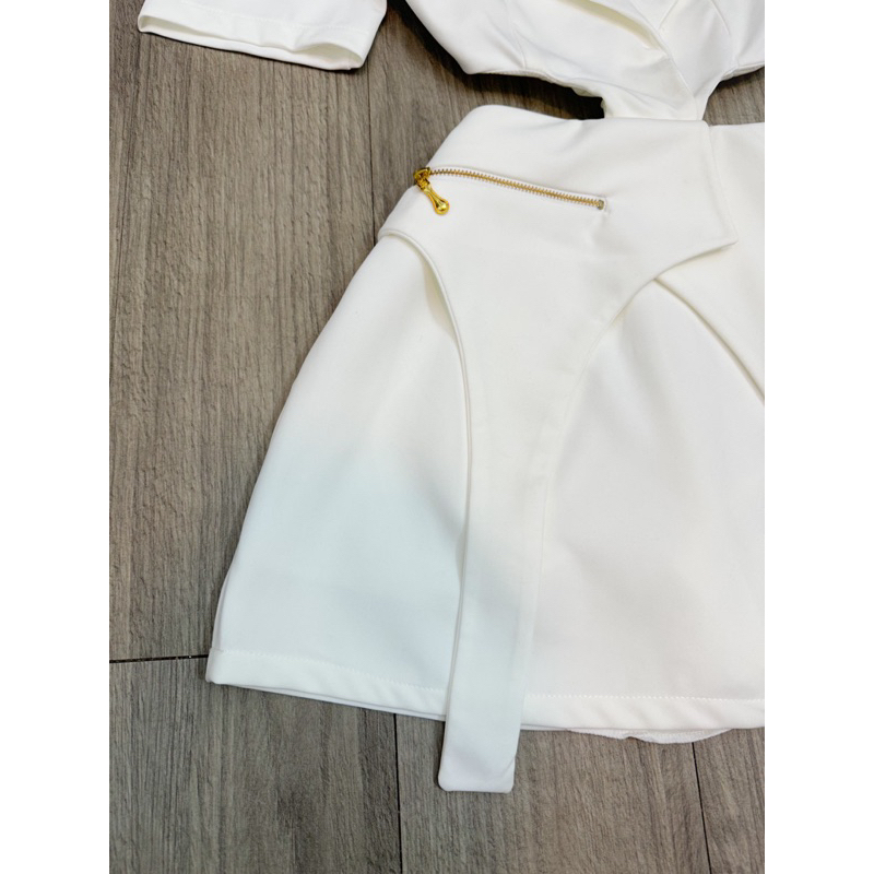 Đầm vest khoét eo cotton dày