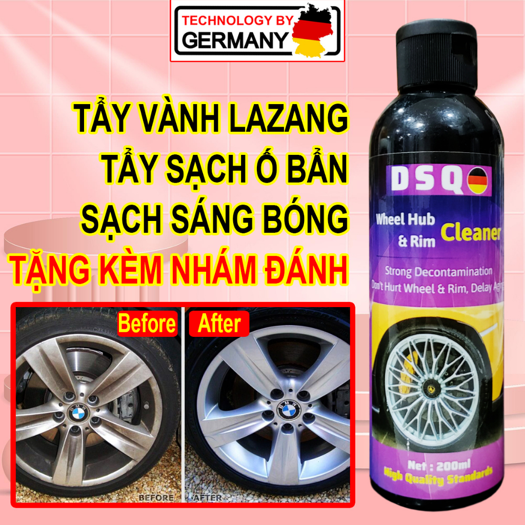 Tẩy Lazang Ô tô - Tẩy Vành Inox Xe Máy - Vệ Sinh Cặn Bẩn, Oxy Hóa Vành Lazang - Đánh Sạch Vệt Ố Đọng Nước WHEEL HUB RIM