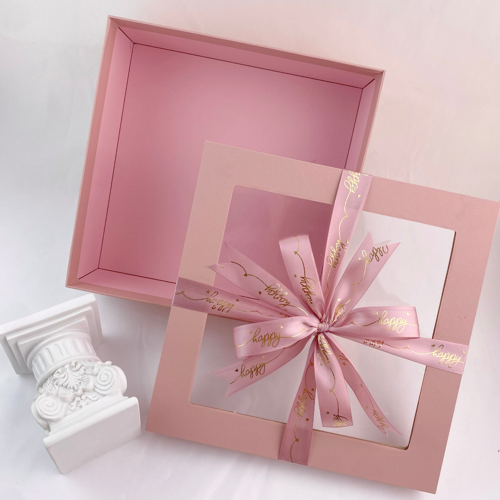 Hộp 25cm x 25cm Cao 7cm Có Nơ Không Hoa - MƠDECOR