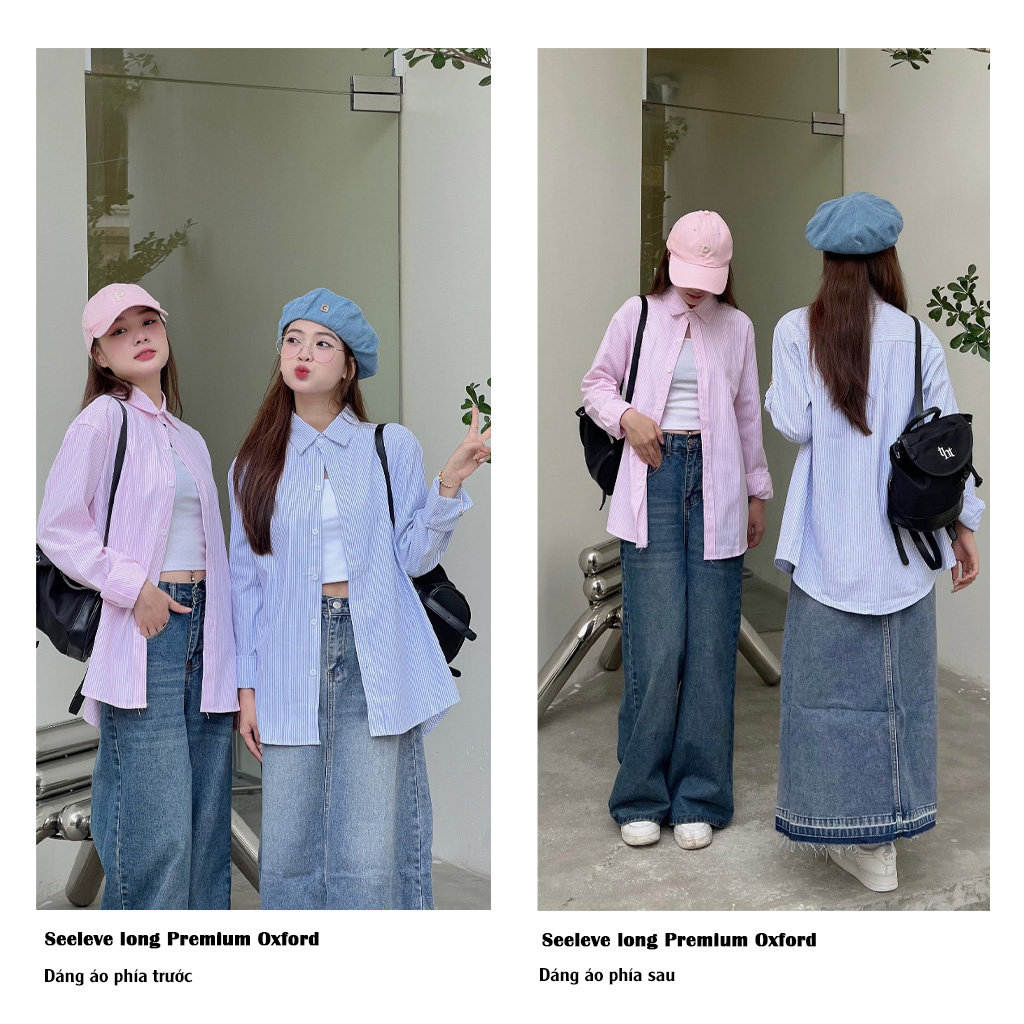 Áo Sơ Mi Nam Nữ Dài Tay Form Rộng Unisex. Sơ Mi Kẻ Sọc Dài Tay Basic SM028
