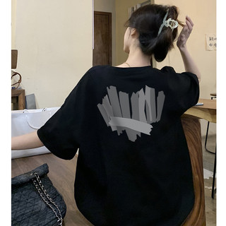 FOCUS local brand thời trang đen cổ tròn áo thun nữ kiểu bigsize unisex áo phông 100%cotton