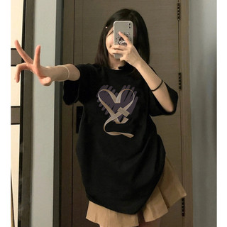 FOCUS local brand thời trang đen cổ tròn áo thun nữ kiểu bigsize unisex 100%cotton