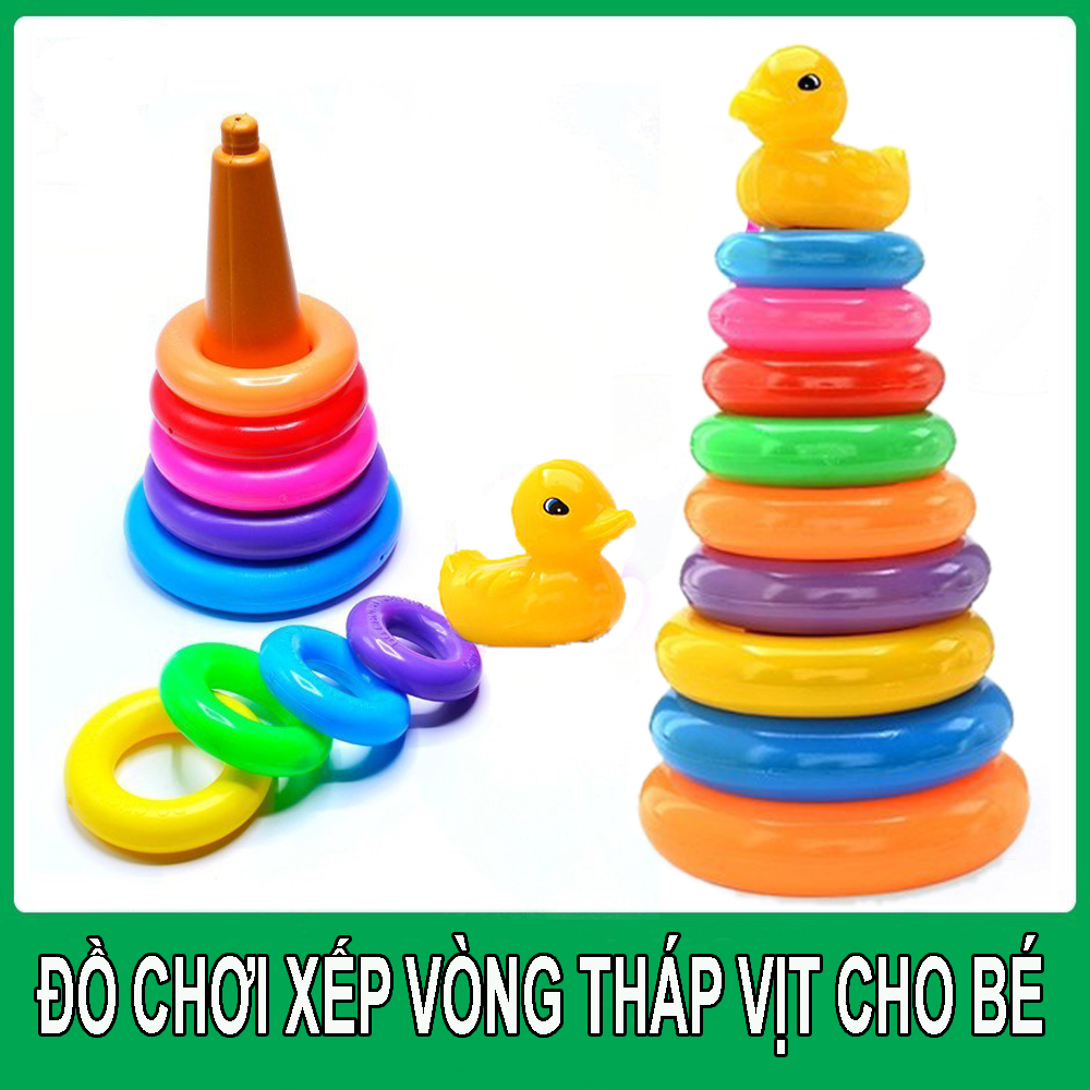 Đồ Chơi Tháp Xếp Chồng Cầu Vồng 12 Vòng Cho Bé Tư Duy Phát Triển Trí Não