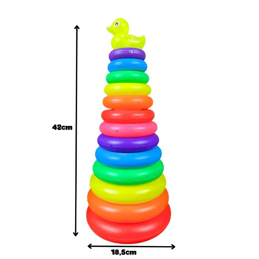 Đồ Chơi Tháp Xếp Chồng Cầu Vồng 12 Vòng Cho Bé Tư Duy Phát Triển Trí Não