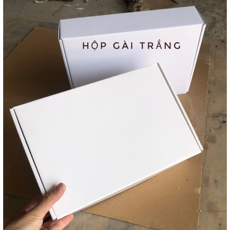 Hộp nắp gài trắng 25-20-6 3 lớp sóng B