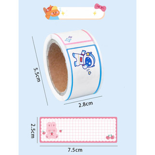 Cuộn 60 Miếng Tem Dán Nhãn Vở Label Sticker Dán Đa Năng