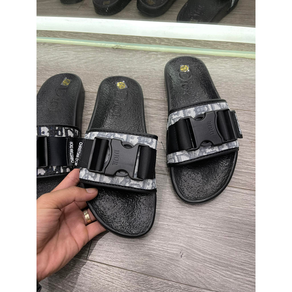 Dép Dio r khuy cài Nam _Dép Quai Ngang Di or_ thời trang nam