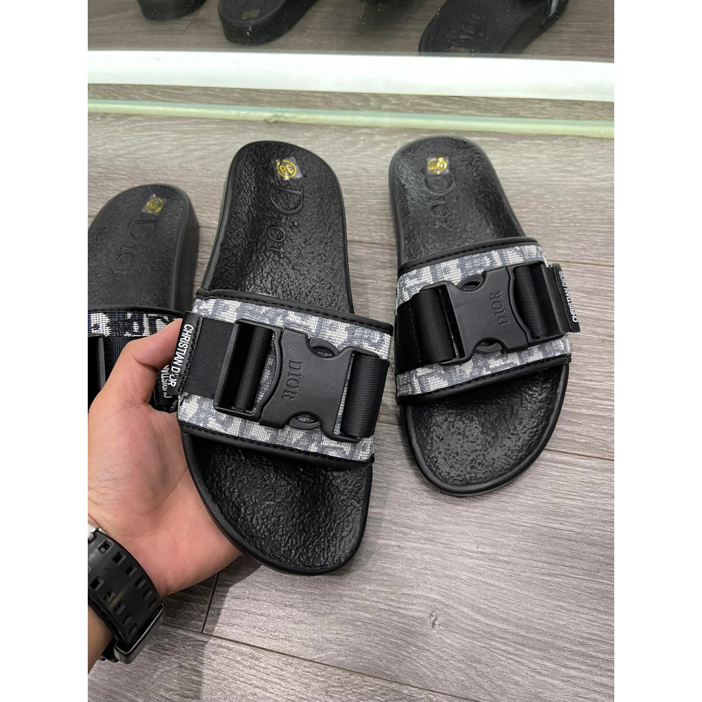 Dép Dio r khuy cài Nam _Dép Quai Ngang Di or_ thời trang nam