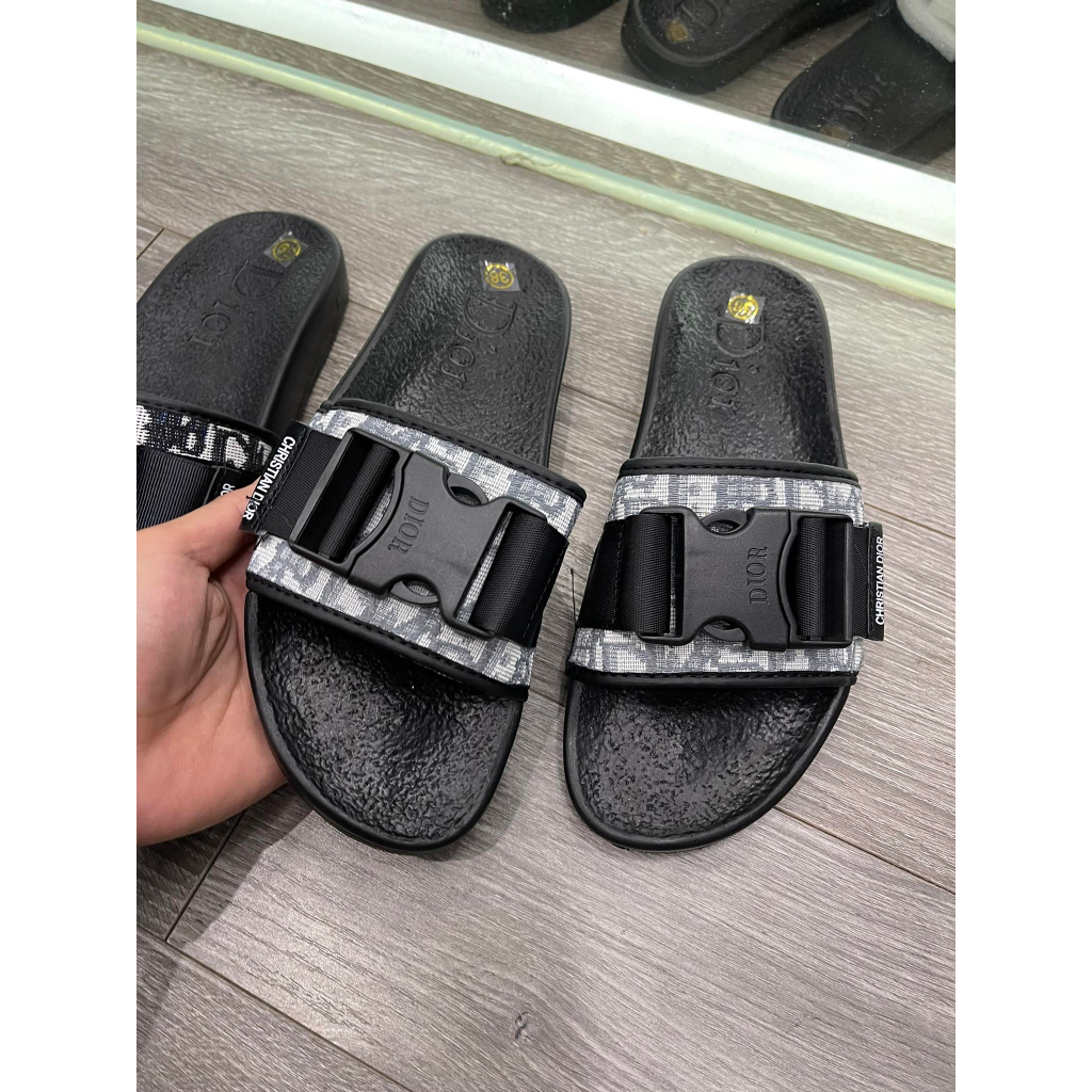 Dép Dio r khuy cài Nam _Dép Quai Ngang Di or_ thời trang nam