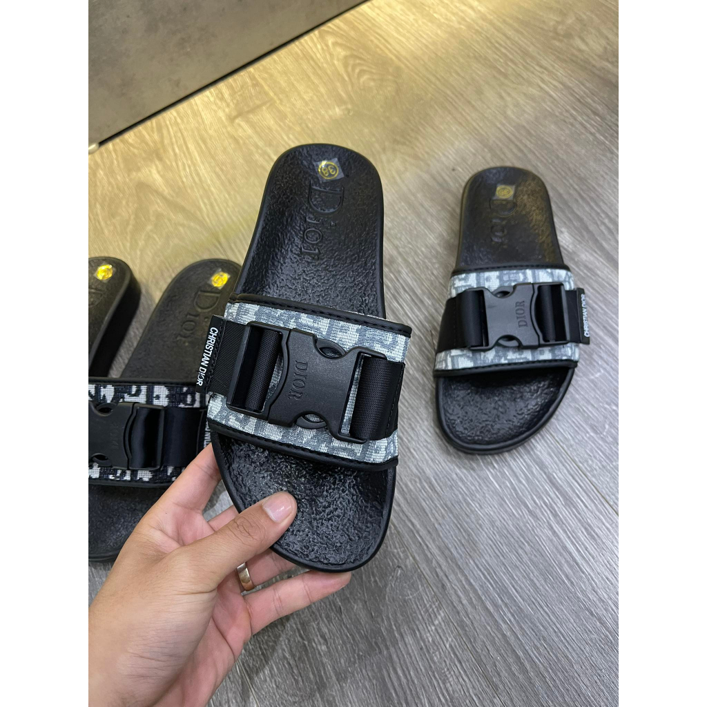 Dép Dio r khuy cài Nam _Dép Quai Ngang Di or_ thời trang nam