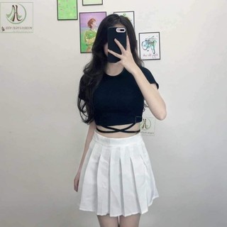 Áo croptop cột dây eo quanh bụng