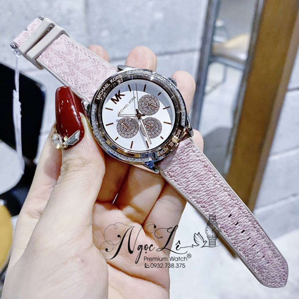 Đồng Hồ Michael Kors Nữ Dây Da Hồng MK7206 Size 40mm