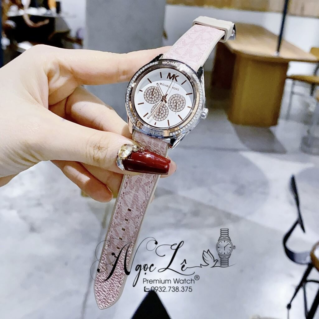 Đồng Hồ Michael Kors Nữ Dây Da Hồng MK7206 Size 40mm