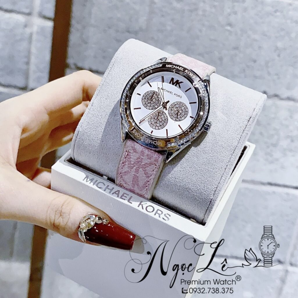 Đồng Hồ Michael Kors Nữ Dây Da Hồng MK7206 Size 40mm