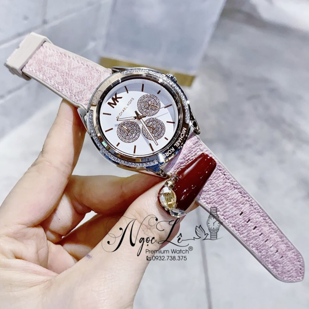 Đồng Hồ Michael Kors Nữ Dây Da Hồng MK7206 Size 40mm