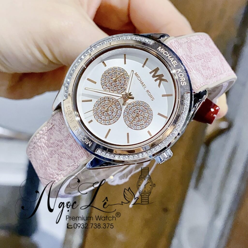 Đồng Hồ Michael Kors Nữ Dây Da Hồng MK7206 Size 40mm