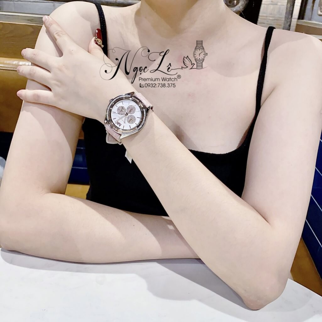 Đồng Hồ Michael Kors Nữ Dây Da Hồng MK7206 Size 40mm