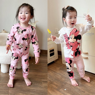 Bộ thu đông hồng mickey bé gái vai bèo