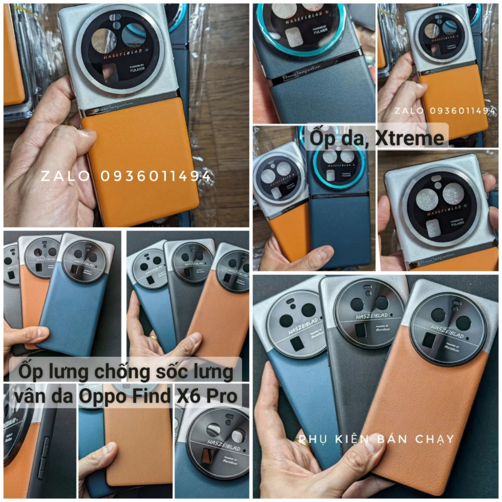 Sẵn VN- Ốp lưng viền TPU chống sốc lưng giả da bảo vệ cam sau Oppo Find X6 Pro / X6 thường / Reno 10 Pro