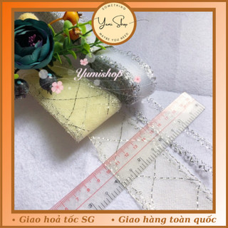 Ruy Băng Lưới 3.5cm Làm Nơ Gói Quà Trang Trí Giỏ Quà Cây Thông