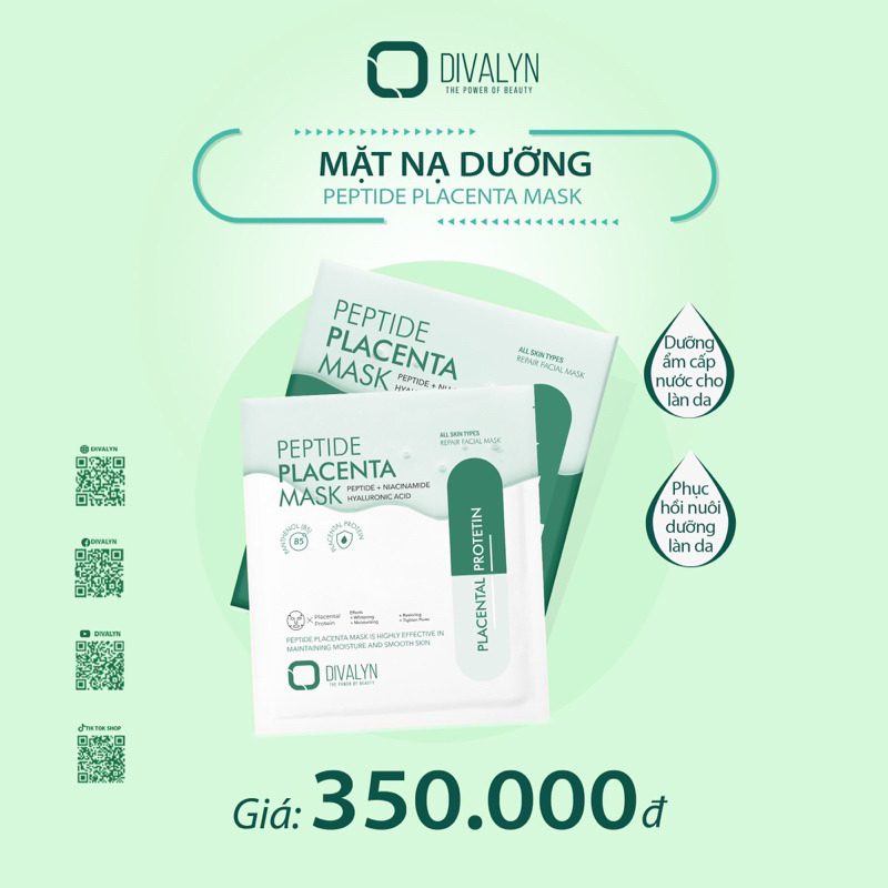 Mask cấp dưỡng phục hồi da Peptide Divalyn