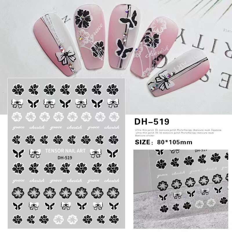 Sticker & Decal dán móng tay hình hoa ,lá, sticker nail