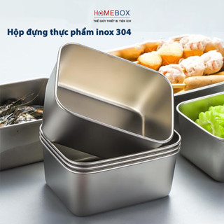 Hộp Đựng Thức Ăn Trữ Đông Tủ Lạnh INOX 304 Cao Cấp, Khay Inox Đựng Thực Phẩm Bảo Quản Đồ Ăn
