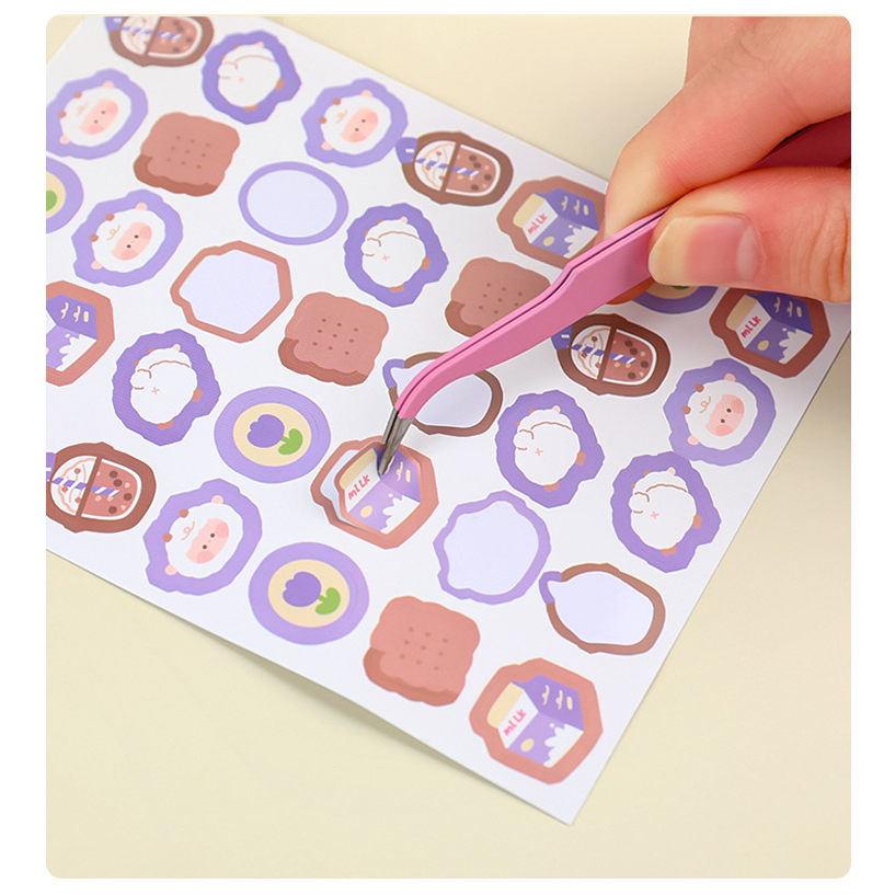 Nhíp kim loại gắp sticker hình dán tone macaron tiện lợi trang trí sổ tay bullet journal Pison