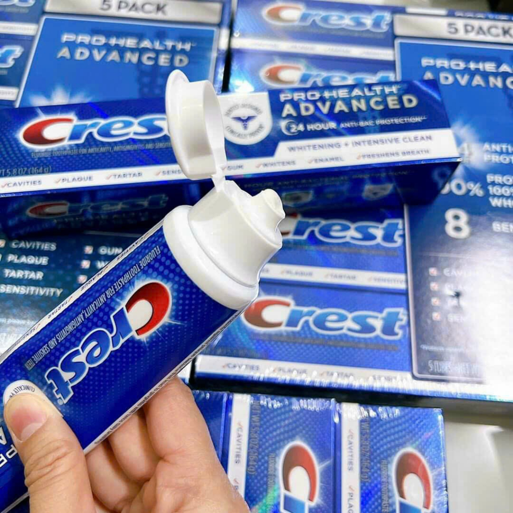 Kem Đánh Răng Siêu Trắng Răng Toàn Diện Crest 3D White Advanced Whitening/ Vivid Mint 147gr Mỹ - Mẫu Mới