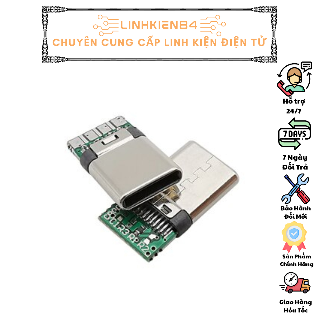 Đầu Jack USB Type-C Kèm Vỏ