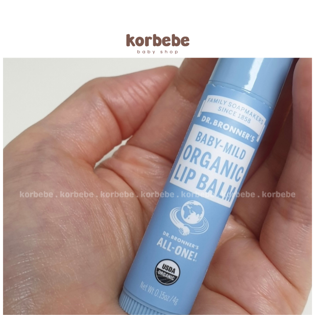 Son dưỡng môi hữu cơ lành tính cho bé Dr.Bronner’s Organic Lip Balm Hàn Quốc