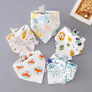 Khăn yếm tam giác cho bé sơ sinh mềm mịn giữ ấm cổ chất cotton hai nấc nút bấm thấm hút tốt