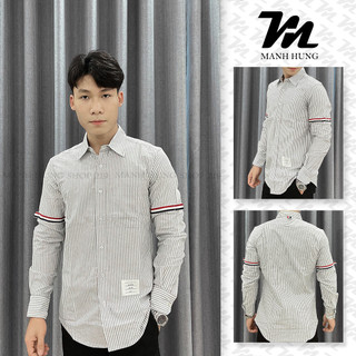 🏆 - sơ mi tho,m - sơ mi thom xám kẻ tay - chuẩn loại 1 hàng qccc - manh hung shop 219