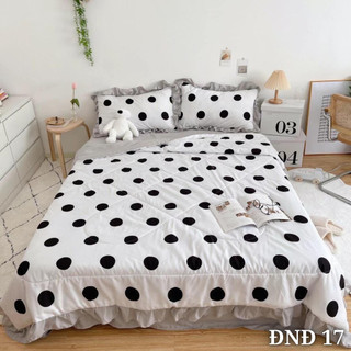 Trọn Bộ 5 Món Chăn Ga Gối Đũi Nhiệt Đới - Chăn Chần Bông - Chất Liệu Mát Nhiều Size