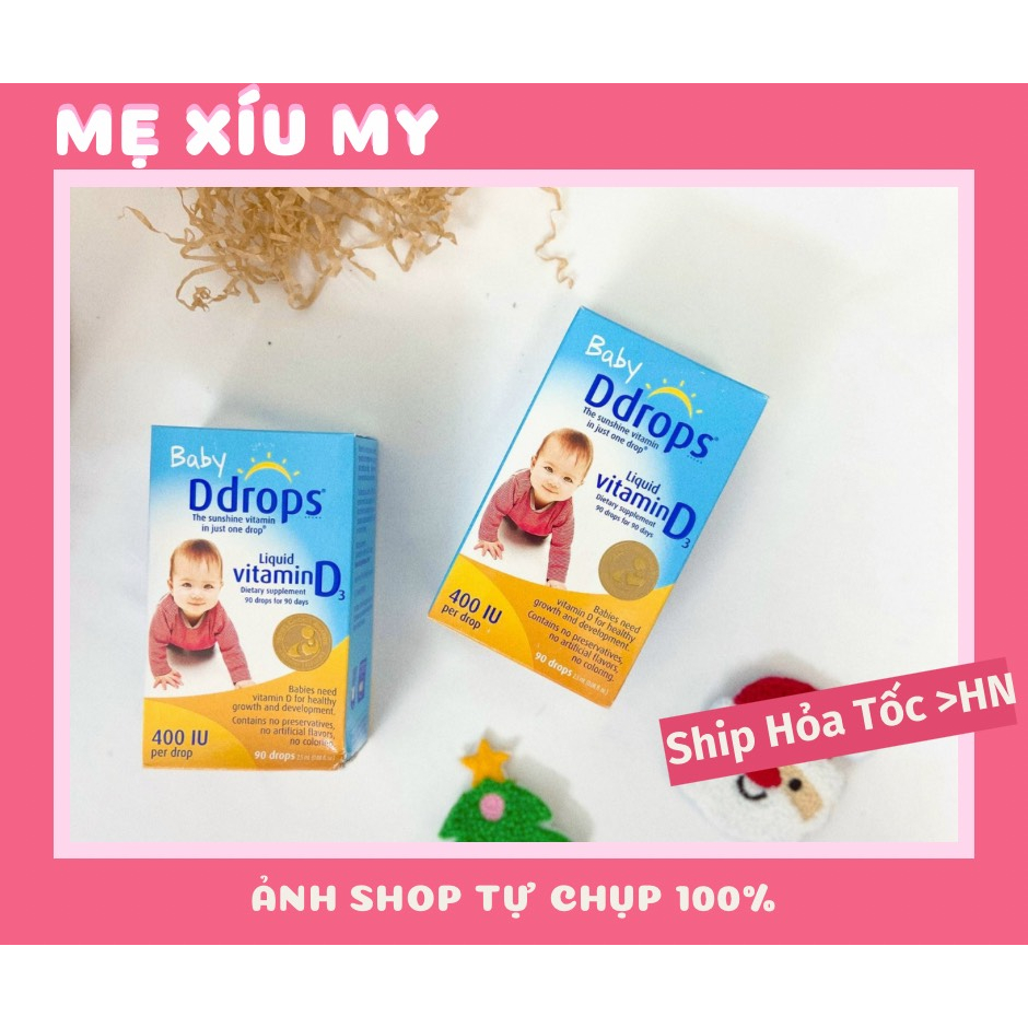 Baby Ddrops Vitamin D3 cho trẻ sơ sinh 2.5ml/90 Giọt - Xuất xứ Mỹ