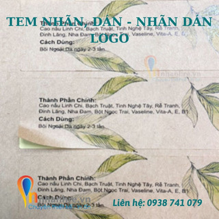 Decal , in 200 tem nhãn , tem dán , nhãn dán logo 6.5 x 3.5cm theo yêu cầu giá rẻ , chất lượng - innhanhre