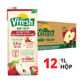 Thùng 12 hộp ép táo vfresh 1l