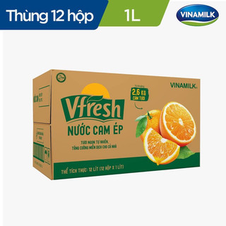 Thùng 12 hộp cam ép vfresh 1l