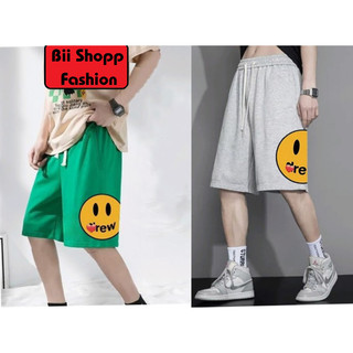 Quần short đùi mặt cười Nam Nữ/ Quần đùi Short lửng cộc  ngắn lưng thun form rộng unisex.