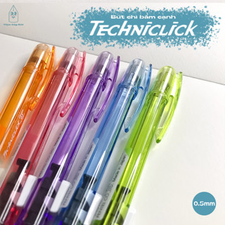 Bút chì kim bấm cạnh Pentel Techniclick màu trong cỡ ngòi 0.5mm