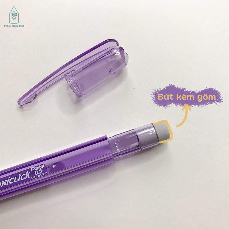 Bút chì kim bấm cạnh Pentel Techniclick màu trong cỡ ngòi 0.5mm