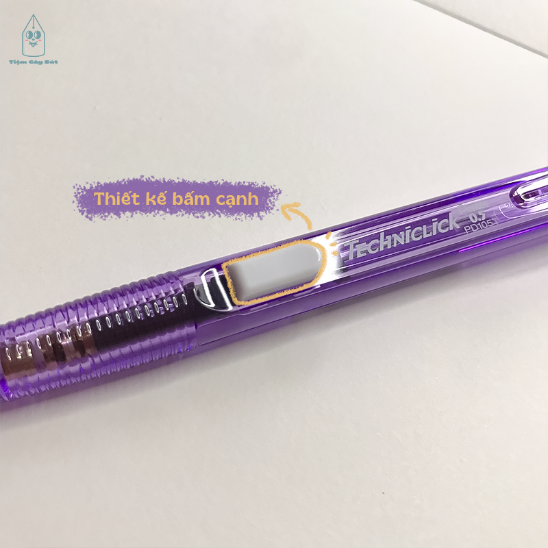 Bút chì kim bấm cạnh Pentel Techniclick màu trong cỡ ngòi 0.5mm