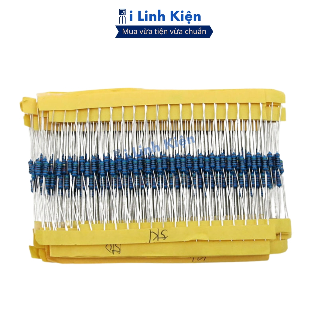 Điện trở vạch 0.1R-220R 1/4W 1% chân đồng combo 50 con ilinhkien