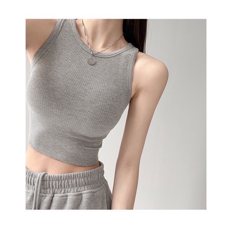 Áo ba lỗ nữ, áo croptop sát nách nữ kiểu ôm body tank top vải cotton co giãn tốt, mặc đi chơi, đi biển