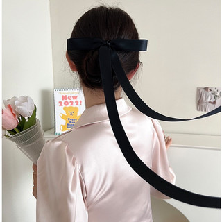 Kẹp tóc nơ lụa rủ dài tiểu thư lolita, kẹp tóc nơ đuôi dài Y001