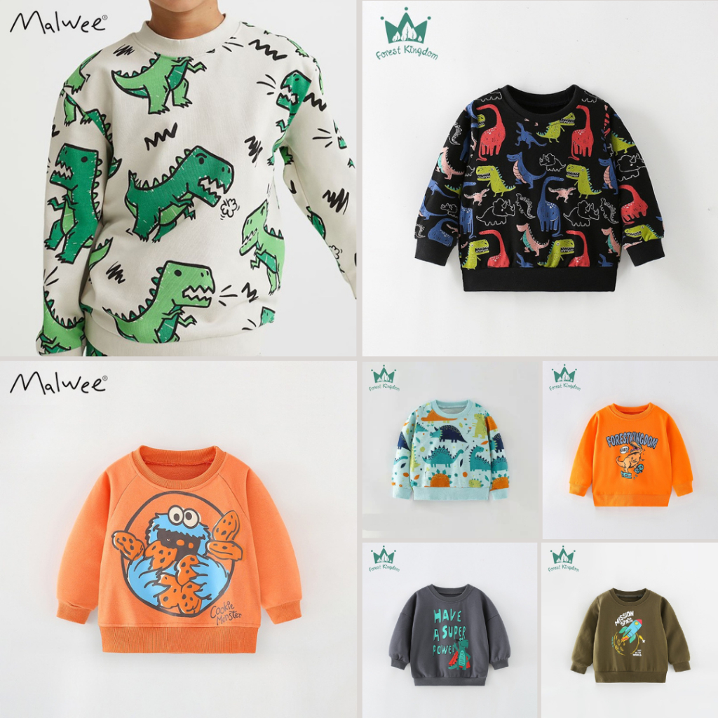 BST áo nỉ nhiều họa tiết đáng yêu cho bé trai 2-8 tuổi FKMW1 - Little Maven Official Store