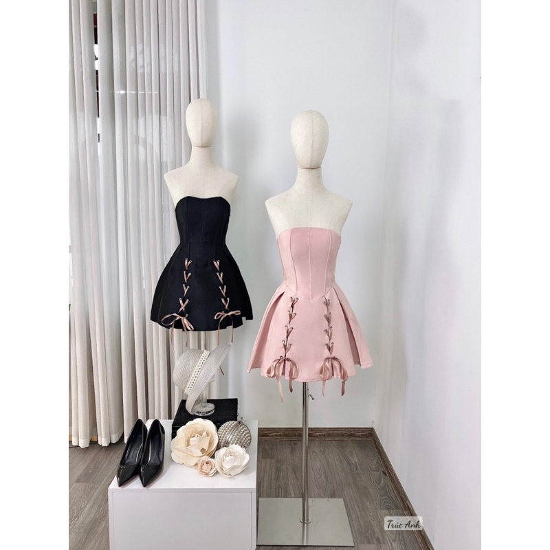 Váy tafta cúp ngực đan dây siêu xinh cho các nàng diện đi chơi phong cách Hàn Quốc.