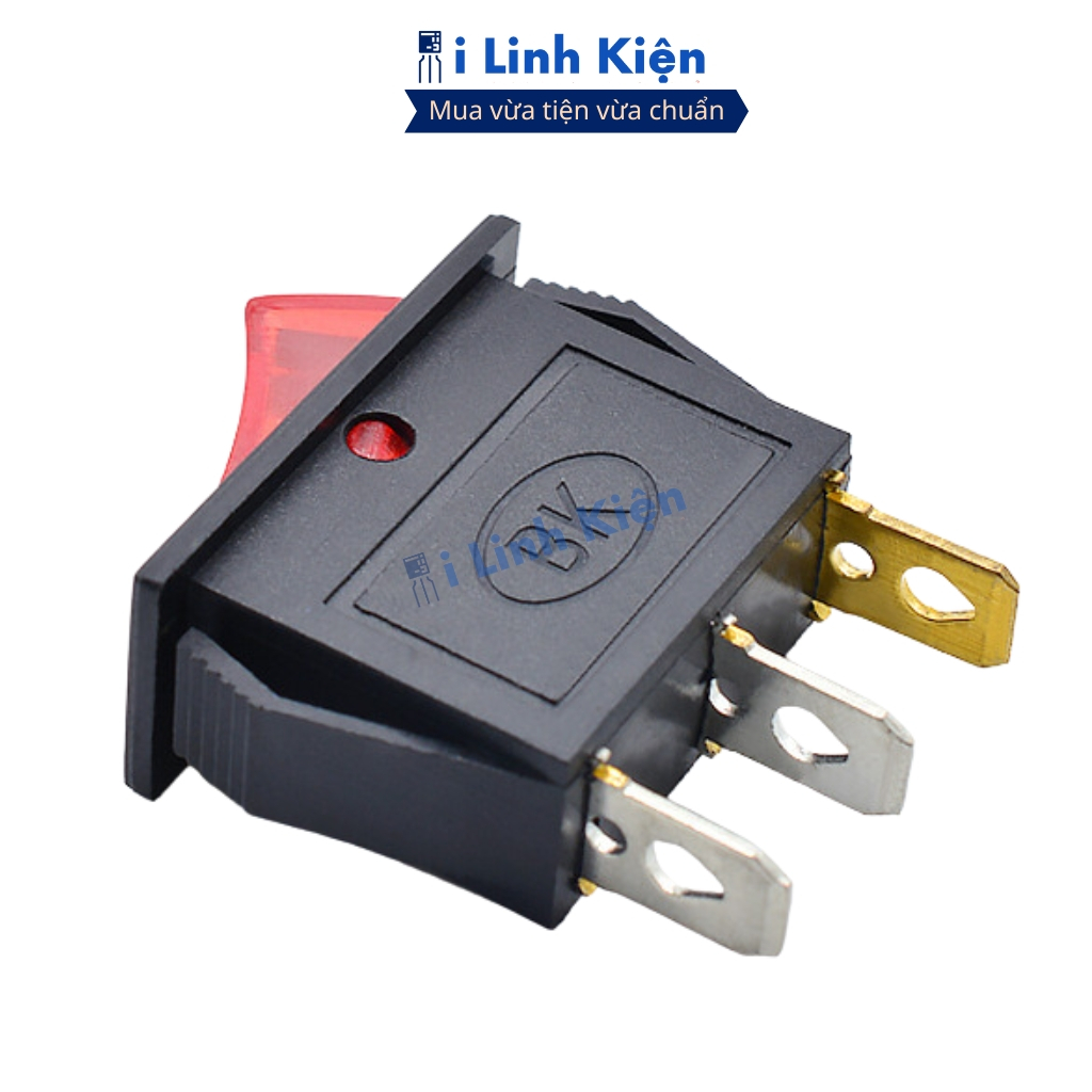 Công tắc bập bênh 3 chân KCD3 250V/16A 13x31mm có đèn ilinhkien.